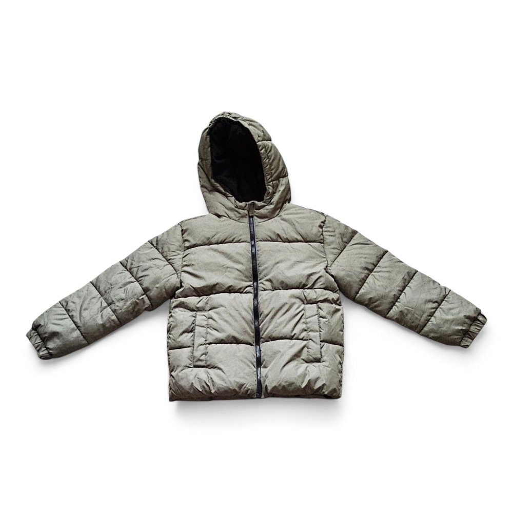 SwissTech Kids Boys Puffer Jacket with Hood Olive Green Size Medium (8)